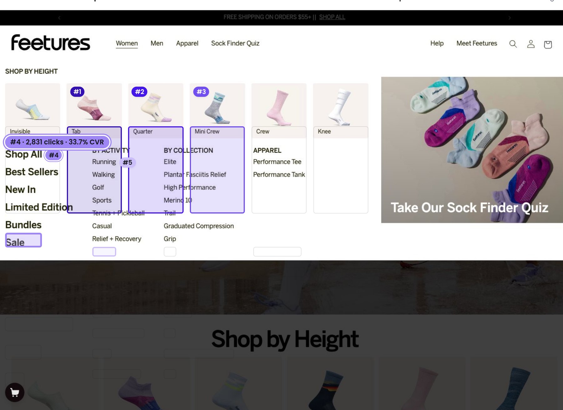 Menu clicks