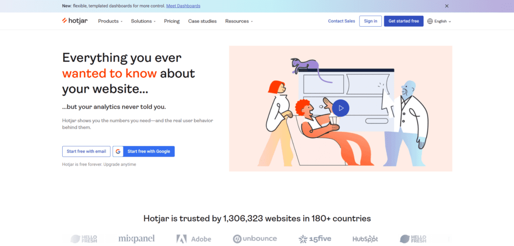 Hotjar homepage