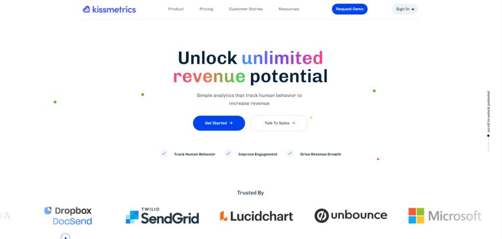 Kissmetrics homepage