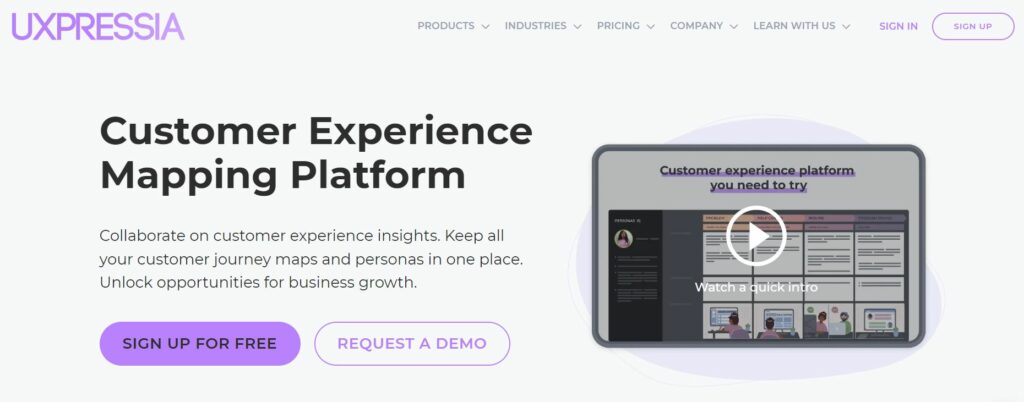 UXPressia customer journey mapping tool