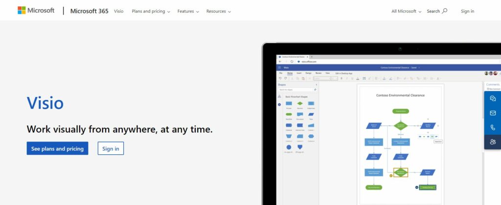 Microsoft Visio customer journey mapping software platform